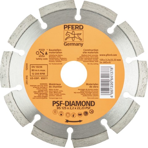 PFERD DIAMOND BLADE SEGMENTED DS 115 X 1.6 X 22.23 PSF